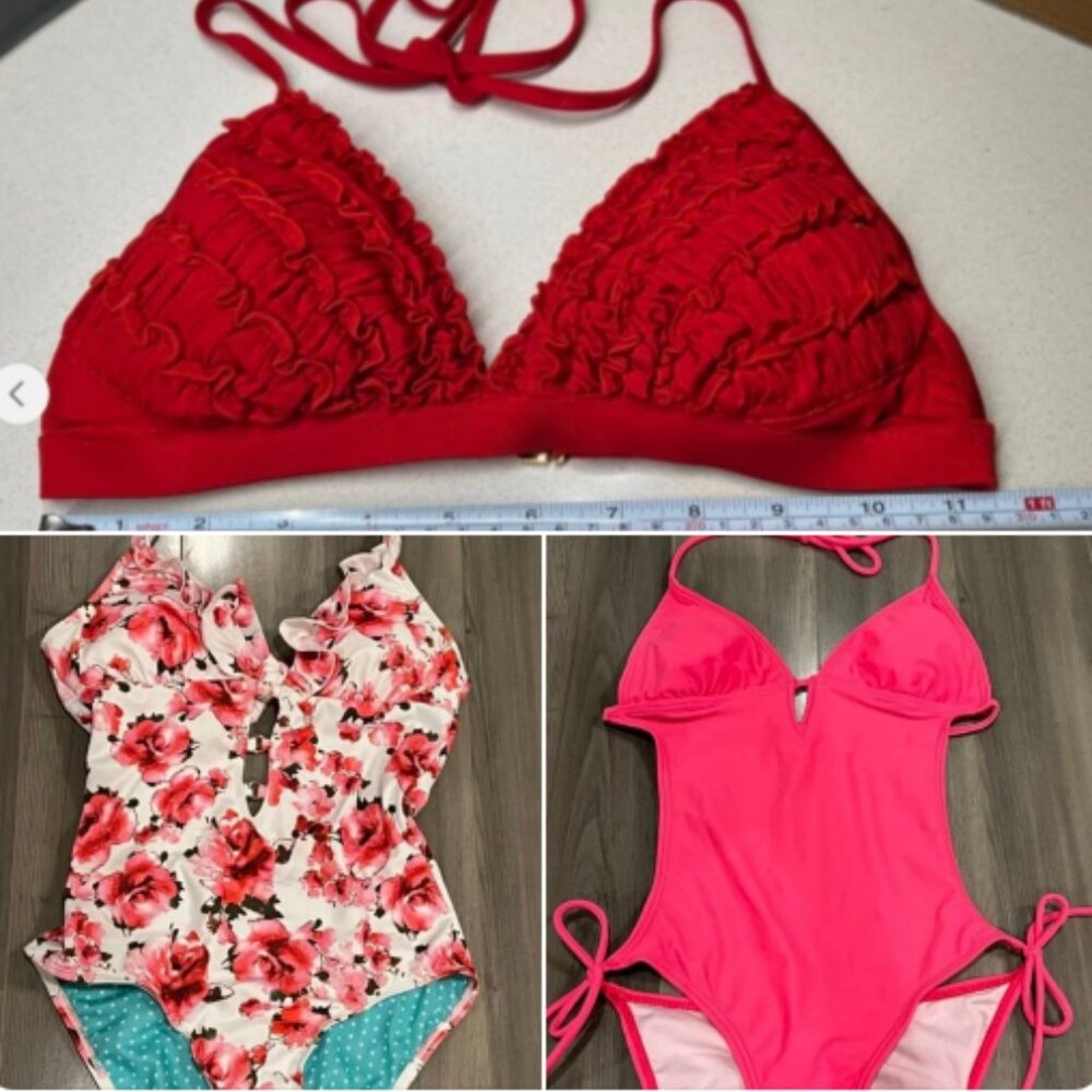 Women's One-Piece Swimsuit x2, Women's Swimwear Bikini Tops  x1